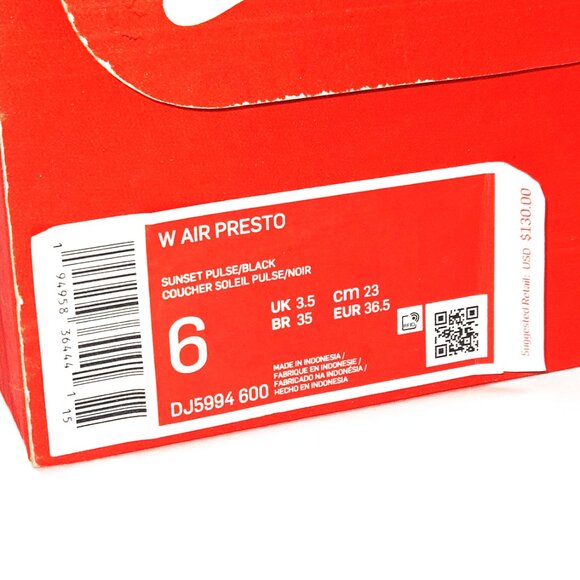 Women’s Nike Air Presto Sunset Pulse Shoes Sneakers - Picture 10 of 10